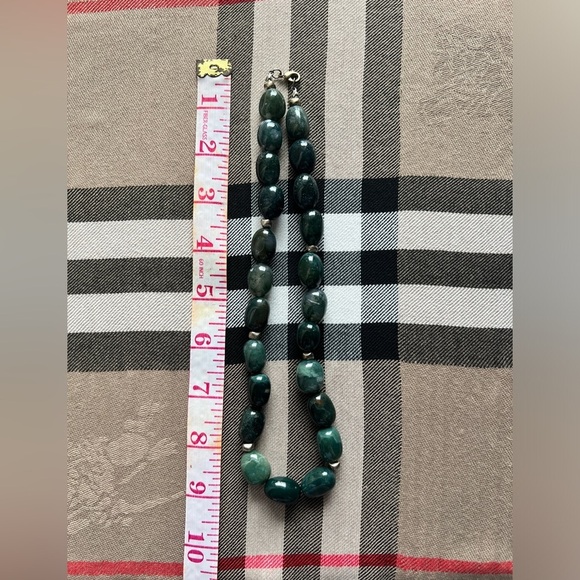 Soapstone Green Smooth Oval Beaded Eclectic Maximalism Chunky Necklace - Picture 4 of 10